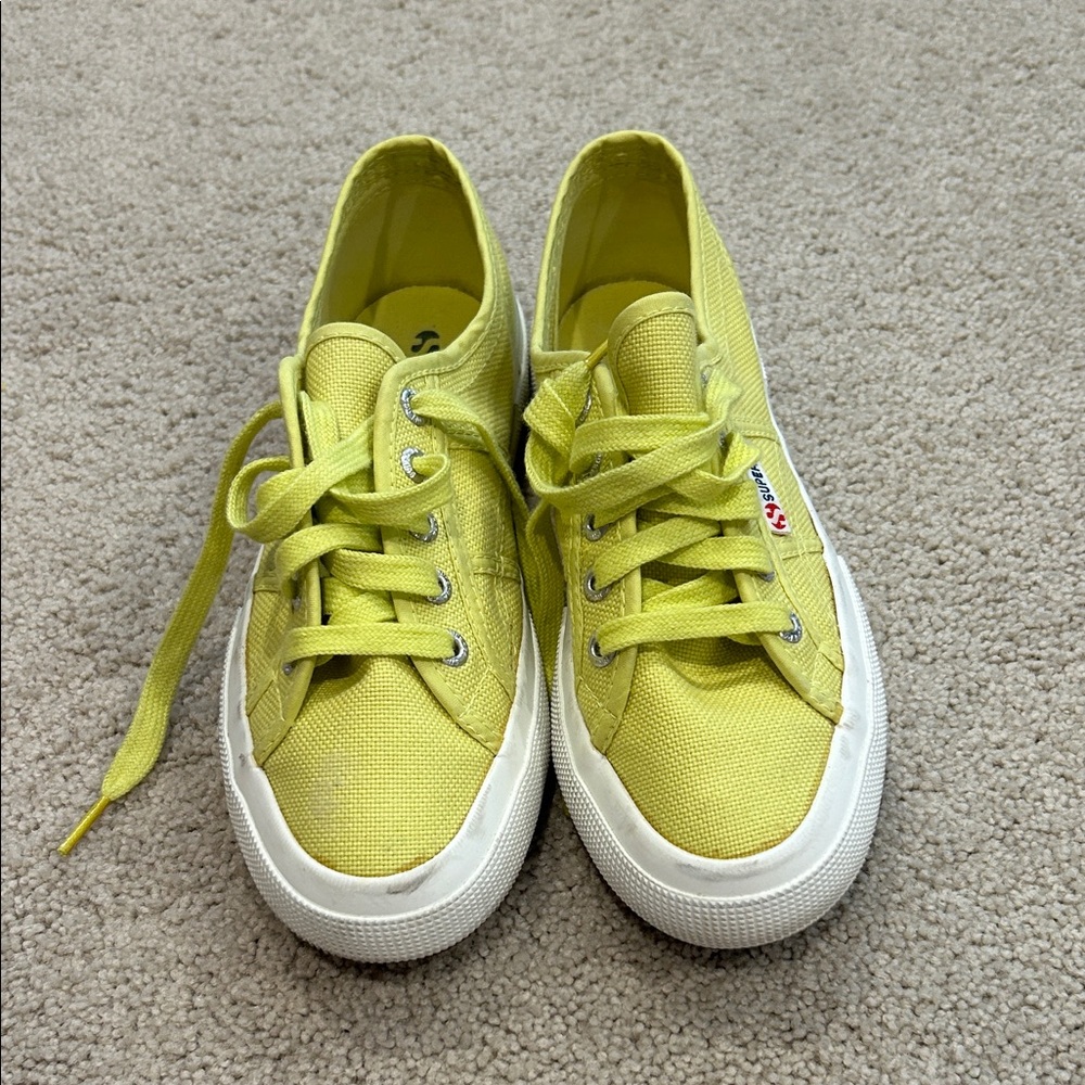 Superga Lemon Lime Canvas Sneakers